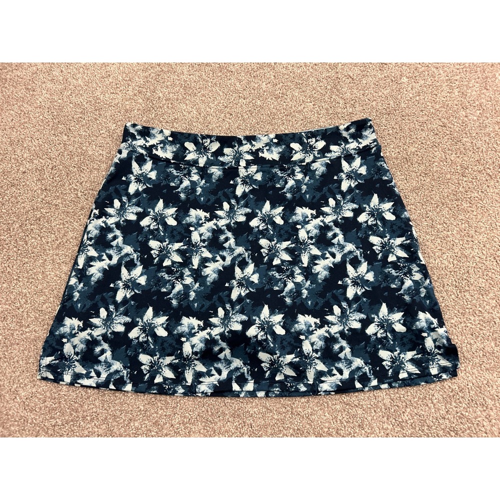 Tranquility Skort Womens Medium Blue Floral‎ Excellent Activewear Athletic Skirt